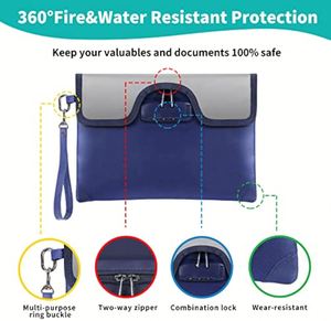 CUSTOM Fireproof and Waterproof Money Pouch Locking <b>Document</b> Bag for <b>Travel</b> Filing - Product Image 6