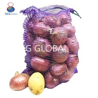 Sac en filet PE 50x80 rouge, vert, violet, jaune pour l'emballage en gros de fruits et légumes