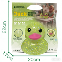 Jouet Squishy Becho Toys Canard en Gelée Pailleté en PVC, Anti-stress à Presser, Cadeaux d'Anniversaire, Décoration de Tableau de Bord, Jouets de Bain