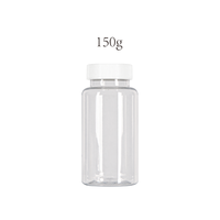 Flacon à pilules en PET transparent de 150 ml, bocal portable à bouchon à vis, flacon personnalisé pour vitamines, flacon pharmaceutique médical vide
