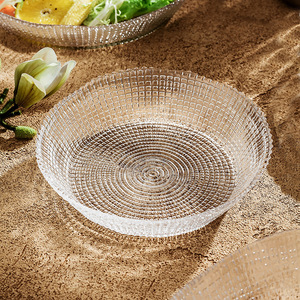 ชามแก้วขอบทองขนาดใหญ่สำหรับร้านอาหาร ชามใส่ของหวานเรียบง่าย และชามสลัดลายตารางหมุนสำหรับงานเลี้ยงในโรงแรม - Product Image 2