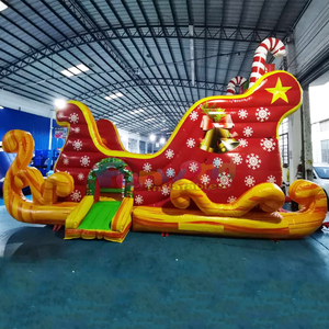 Xmas holiday party jumper bounce house commercial kids jumping bouncy castle <b>inflatable</b> sled sleigh slide - Product Image 3