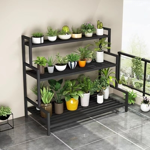 Simple Modern Iron Plant Stand Green Plant Flower Stand for Outdoor <strong>Garden</strong> Multi-Layer Interior Space Saving <strong>Shelving</strong> - Product Image 3