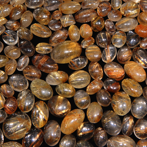 พลอยควอตซ์เจียระไนแบบ rutile สีทองธรรมชาติ +++ หินหลวมเรียบสำหรับทำเครื่องประดับอัญมณี - Product Image 1
