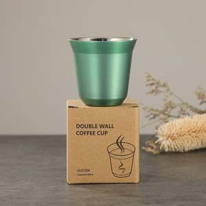 <span class=keywords><strong>Tasse</strong></span> de voyage 80ml/160ml avec logo personnalisé <span class=keywords><strong>Tasse</strong></span> <span class=keywords><strong>à</strong></span> <span class=keywords><strong>café</strong></span> expresso italienne <span class=keywords><strong>à</strong></span> <span class=keywords><strong>double</strong></span> <span class=keywords><strong>paroi</strong></span> en acier inoxydable 304 Thermos avec couvercle - Product Image 1