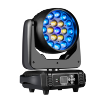 Projecteur de scène à tête mobile 19x15W Beam RGBW 4-en-1 LED Bee Eye Zoom Wash, contrôlé DMX, pour DJ et spectacles nocturnes, équipement d'éclairage