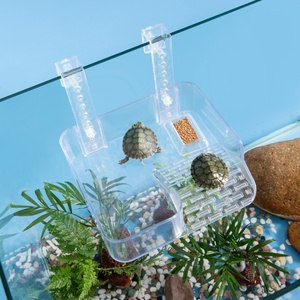 Acrylic trong suốt có thể điều chỉnh rùa Basking nền tảng rùa Dock đoạn đường nối với hút ly lý tưởng cho rùa Tank phụ kiện - Product Image 1