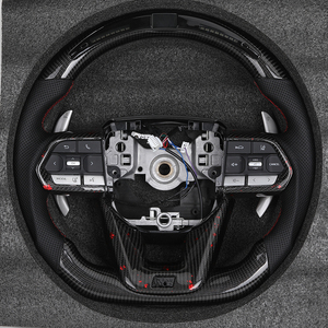 Volante LED de Fibra de Carbono con Cuero Semiperforado para Toyota Land Cruiser LC300 Prado Fortuner Hilux GR N70 Highlander - Product Image 1
