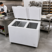 Congélateur coffre ouvert pour supermarché, en acier inoxydable 304, à refroidissement direct, 1 porte, multi-climatisation, pour viande congelée