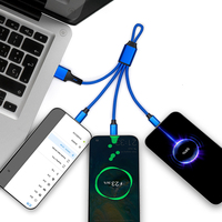 Câble de charge micro USB multi 5 en 1 de haute qualité, câble de données USB tressé en nylon de type C à type C, porte-clés pour cadeau promotionnel