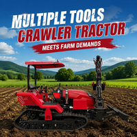 Tracteur agricole à chenilles certifié CE de 60 CV avec auvent pare-soleil et attache de pelle arrière en option pour l'agriculture tout-terrain