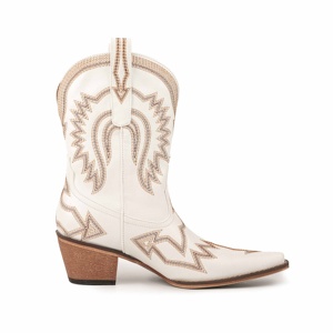 รองเท้าบูทคาวบอยแบบดึงขนาด<span class=keywords><strong>ใหญ่</strong></span>สไตล์ตะวันตกยอดนิยมหัวแหลมรองเท้าบูทหุ้มข้อปักส้นหนาปานกลางน่องผู้หญิงรองเท้าบูทคาวเกิร์ล - Product Image 2