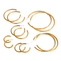 Boucles d'oreilles créoles Gaovo plaquées or en acier inoxydable étanche, bijoux fantaisie pour femmes