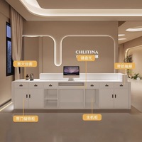 Comptoir de réception simple et personnalisé, peint à la main, pour salon de beauté, magasin de vêtements