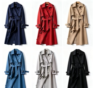 Abrigo <span class=keywords><strong>Trench</strong></span> Cruzado de <span class=keywords><strong>Mujer</strong></span> de Longitud Media, Estilo Coreano Novedad Primavera Otoño 2026, Tallas Grandes y Pequeñas, Estilo Británico por Encima de la Rodilla - Product Image 2