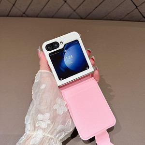 Funda para <span class=keywords><strong>Samsung</strong></span> ZFlip7 de Color Sólido con Relieve, Funda Plegable para Teléfono con Patrón de Cuero <span class=keywords><strong>75</strong></span>% Plegado, Cubierta Protectora Creativa con Diseño de Pata de Gato - Product Image 1