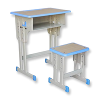 Ensemble de bureau et chaise d'école, bureau d'école moderne et durable avec cadre métallique, hauteur réglable