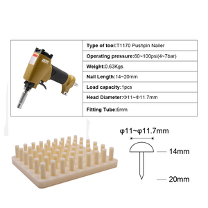 Clavadora Neumática CE T1170, <span class=keywords><strong>Pistola</strong></span> de Clavos Decorativa Industrial <span class=keywords><strong>para</strong></span> Tapicería, Herramienta de Fijación de Muebles, <span class=keywords><strong>Pistola</strong></span> de Clavos de 14-20 mm - Product Image 2