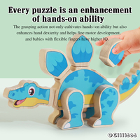 Mainan edukasi 3d dinosaurus plastik, mainan edukasi 3d blok bangunan Jigsaw Puzzle Kit perakitan untuk anak-anak usia 8 tahun tema dinosaurus