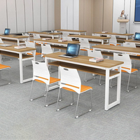 Table de formation minimaliste moderne connectable, structure métallique, écologique, montage facile, pour bureaux et salles de réunion