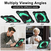 Étui antichoc Armor pour T-Mobile Revvl Tab 2 10.1 2025 avec support rotatif à 360°, dragonne et bandoulière, bicolore OEM ODM
