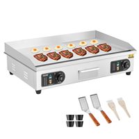 Plaque de cuisson électrique professionnelle SURRI, gril plat en acier inoxydable, plaque de cuisson Teppanyaki, puissance précise de 1000 à 3000 W