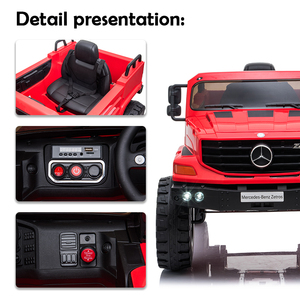 Voitures électriques 12 volts 2 roues motrices pour enfants, <span class=keywords><strong>camion</strong></span> Benz <span class=keywords><strong>Zetros</strong></span> sous licence, nouvelle voiture télécommandée pour enfants, fonctionnant sur batterie - Product Image 2