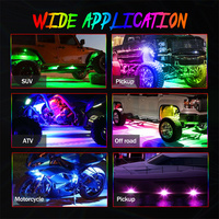 4 6 8 12 Pods RF Control remoto y aplicación de teléfono Mini luz para luz estroboscópica de coche LED Rock Light