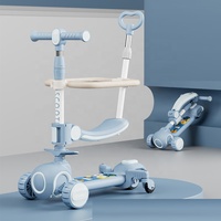Trottinettes pliantes à 3 roues et hauteur réglable, trottinettes à pédales pliables pour enfants