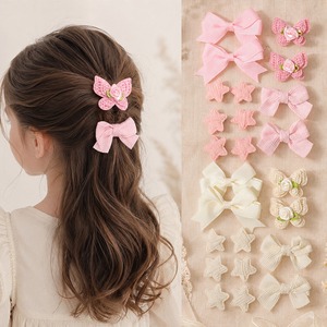 Set de 12 Pinzas para el Cabello con Lazo de Estrella Coreanas al por Mayor para Niñas, Lindas Horquillas de Mariposa Hechas a Mano, Accesorios para el Cabello, Regalo - Product Image 5