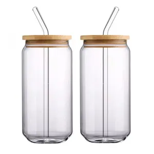 Gran oferta, botella de agua de vidrio duradera protectora resistente al calor con pajita y logotipo personalizado