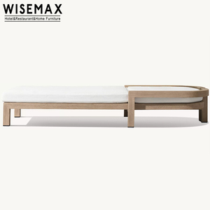 WISEMAX FURNITURE Mobilier d'extérieur haut <span class=keywords><strong>de</strong></span> gamme, chaise longue <span class=keywords><strong>de</strong></span> <span class=keywords><strong>jardin</strong></span> en teck réglable avec revêtement en <span class=keywords><strong>tissu</strong></span> <span class=keywords><strong>pour</strong></span> hôtel - Product Image 6