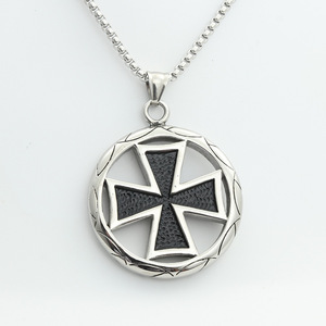 Stainless Steel <b>Cross</b> Pendant Necklace Men's Geometric Design Punk Retro Style 280387 - Product Image 4