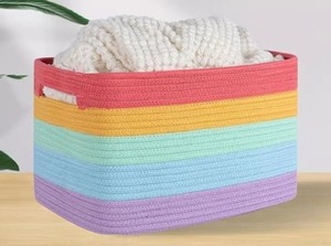 Large Natural Cotton Rope <strong>Basket</strong> Woven Storage <strong>Basket</strong> <strong>for</strong> <strong>Blanket</strong> Toys Pillow <strong>Basket</strong> - Product Image 4