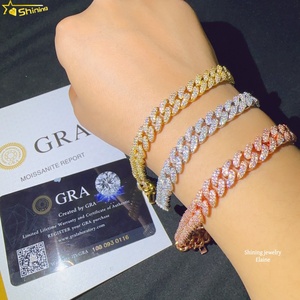 Joyería de Moda de Lujo, Plata de Ley 925, Estilo Hip Hop, Brazalete de Moissanita Vvs de 8 mm, Joyería Fina, Cadena Cubana, Brazalete de Moissanita - Product Image 6