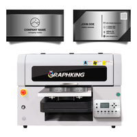 Graphking, buen precio, Impresión de granito, máquina de impresión UV A3, cilindro de cartón acrílico, materiales de madera, impresora plana UV A3