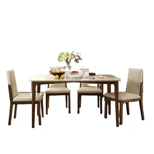 亚麻高品质顶级现代设计和方椅大理石餐桌BA1R
