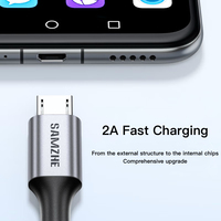 Cable de Carga Micro USB SAMZHE de 1m, USB-A 2A, Carga Rápida, Cable de Datos USB2.0, Cable Trenzado para Samsung, Xiaomi, Android, Power Bank