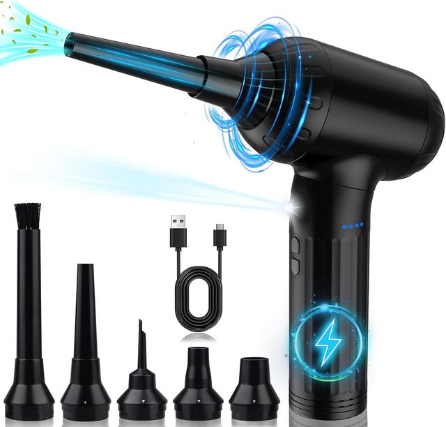 KINZIR 70000rpm Brushless Motor Rechargeable Cleaning Tools Compressed Air Duster Gun Screen Cleaner for Home Office PC Keyboard