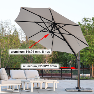 Ombrello romano quadrato 3*3M esterno giardino giardino Patio ombrelloni bar a prova di sole a prova di acqua mobili esterni ombrelloni esterni - Product Image 2