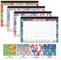 Kalender Dinding Spiral Custom Terlaris dengan Logo, Cetak Offset Warna-warni, Agenda Perencana Mingguan, Jam Meja
