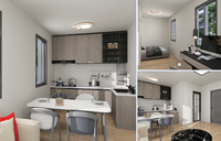 Bungalow préfabriqué haut de gamme 20, 30 ou 40 pieds, 1 à 3 chambres, maisonnette mobile, lodge extérieur pliable en acier