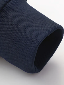 Dropshipping Veste décontractée à col montant pour hommes, 100% polyester, couleur unie, tissu tissé non extensible, coupe régulière, fermeture à glissière - Product Image 4