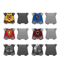 Lot de 10 pièces/sac – Accessoires d'armure de chevalier médiéval (cape, lion rouge, aigle noir) – Jouets de construction pour enfants