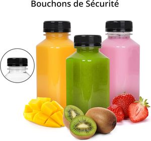 Food Grade BPA Free 500ml for <b>Plastic</b> Juice Milk Champagne Soda Bottles with Black Tamper Evident Caps <b>Straws</b> 12 Sets in Bulk - Product Image 4