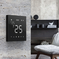Personnalisation du système KNX pour maison intelligente, interrupteur HVAC, panneau d'interrupteur de contrôle tactile de la climatisation avec affichage numérique