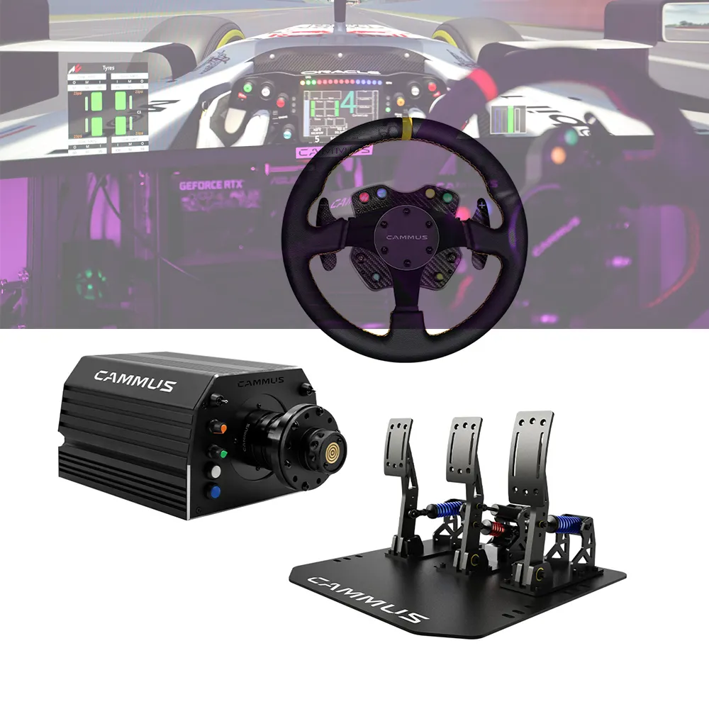 CAMMUS Set Pedal Mengemudi Braket Kursi Roda Kemudi Mobil Monitor Berdiri Simulator Game Balap