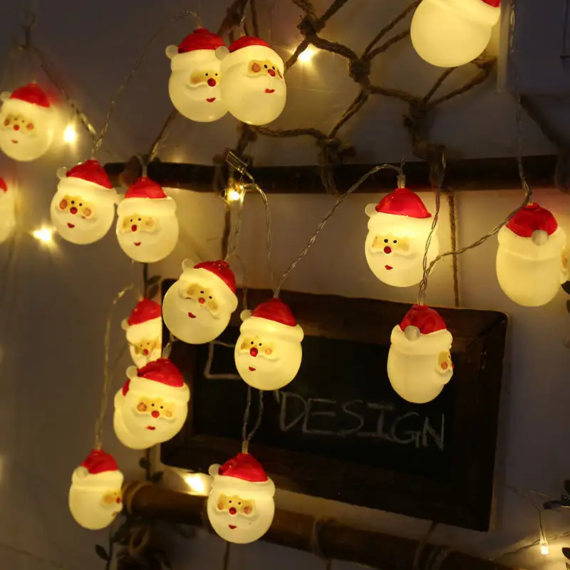 Natal Boneco De Neve String Luzes Papai Noel Uso Exterior Interior LED Xmas String Luzes