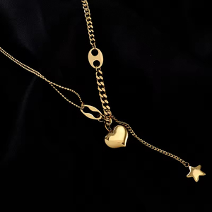 Mode Lariat Colliers Chaîne <span class=keywords><strong>En</strong></span> Acier Inoxydable Amour Coeur Charme Pendentif Collier Bijoux <span class=keywords><strong>En</strong></span> Acier Inoxidable pour les Femmes - Product Image 4