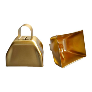 3 Zoll robuste Metall-Kuhglocken mit Griff Cowbell Sport Event Werbe-Geräusch macher gemalt 3 \ "Schul kuhglocke - Product Image 5